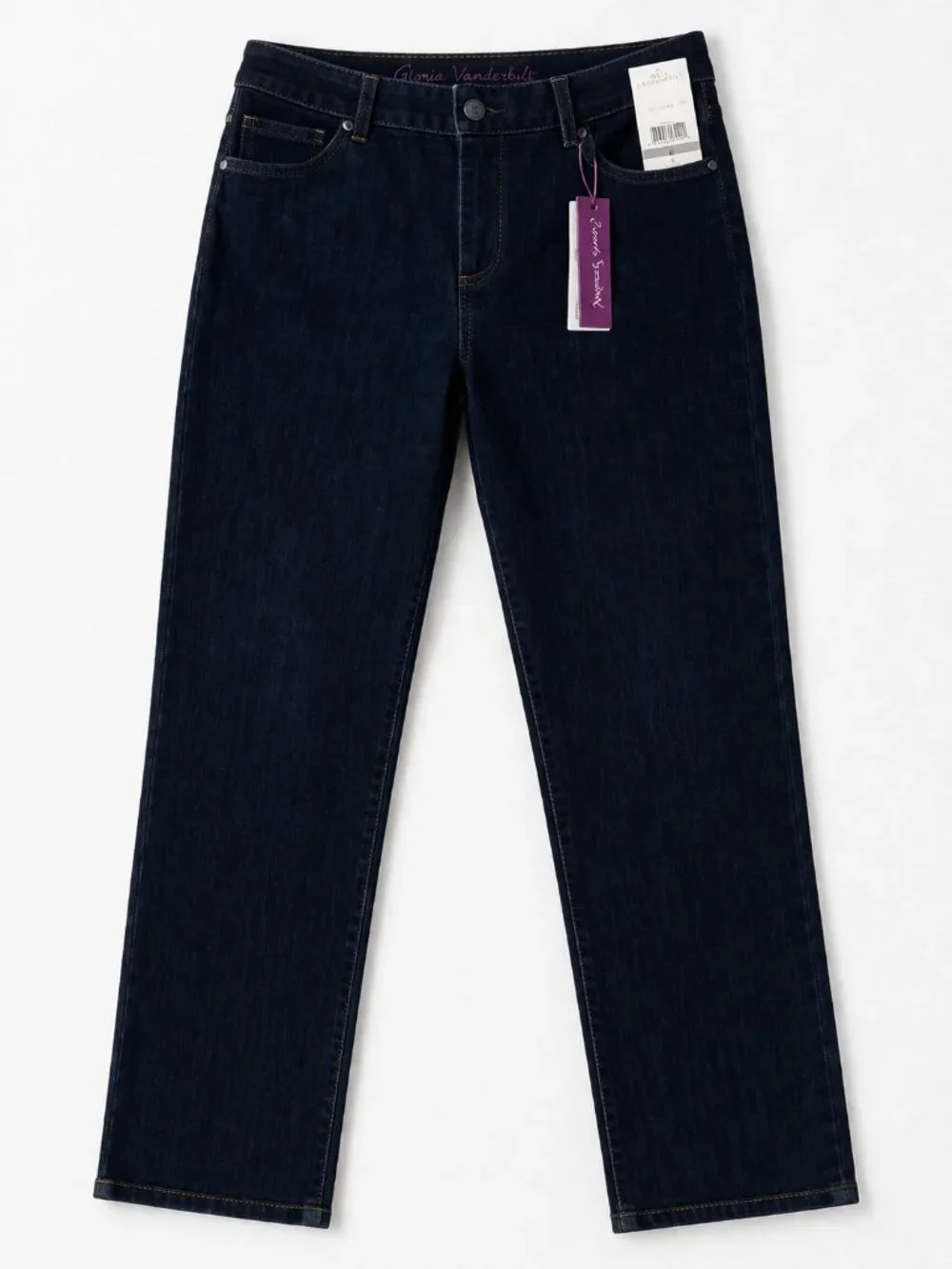 NWT Dark Wash Straight Slimming Stretch Jeans Gloria Vanderbilt Amanda